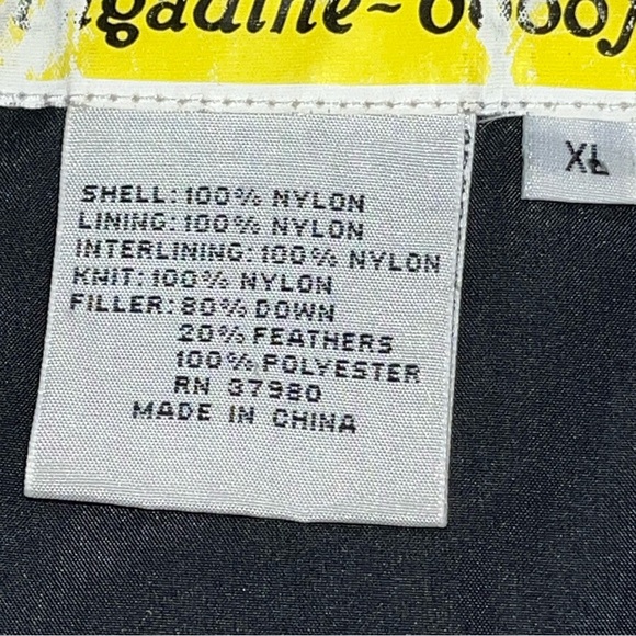 St. Moritz Ski Team XL MEN BLUE red DOWN PUFFER Jacket ZIP SNAP coat Snow WINTER - Picture 9 of 16